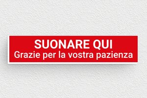 Targhette per citofono - Cartello 'Suonare Qui' - undefined - rouge-blanc - glue - it-cartello-campanello-001-4-1747212755101