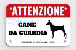 Targhette per cancello - Cartello 'Attenzione, cane da guardia' - undefined - custom - screws - it-cartello-cane-001-3-1747213243420