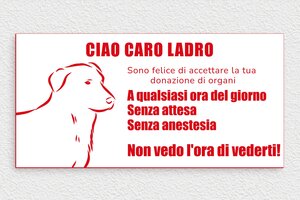 Targhe  personalizzate per cani - Cartello 'Attenzione, cane mordace' - undefined - blanc-rouge - glue - it-cartello-cane-001-3-1747215258577