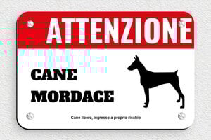 Targhette per cancello - Cartello 'Attenzione, cane da guardia' - undefined - custom - screws - it-cartello-cane-001-4-1747213308965