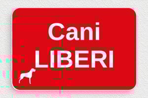 Cartelli attenti al cane - Cartello 'Attenzione, cane libero' - undefined - rouge-blanc - glue - it-cartello-cane-003-2-1747214977754