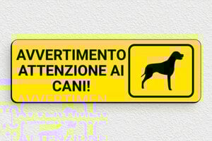 Cartelli attenti al cane - Cartello 'Attenzione, cane pericoloso!' - undefined - jaune-noir - glue - it-cartello-cane-003-3-1747214996643