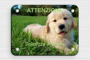 Targhe  personalizzate per cani - Cartello 'Attenzione al cane' - undefined - custom - screws - it-cartello-cane-003-4-1747215093704