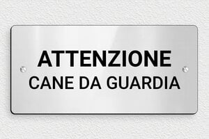 Cartelli attenti al cane - Cartello 'Attenzione, cane pericoloso' - undefined - gris-brillant-noir - screws - it-cartello-cane-004-1-1747214916444