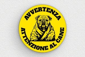 Cartelli attenti al cane - Cartello rotondo 'Attenzione al cane' - undefined - jaune-noir - glue - it-cartello-cane-006-3-1747215069953