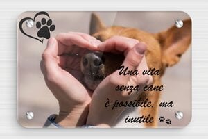 Targhe  personalizzate per cani - Cartello per cane da guardia - undefined - miroir-argent-noir - screws - it-cartello-cane-007-1-1747215150181