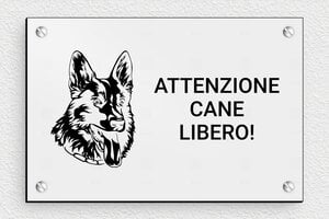 Targhette per cancello - Cartello 'Attenzione al cane' - undefined - gris-noir - screws - it-cartello-cane-039-1-1747213287626