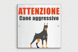 Cartello 'Attenzione, cane aggressivo' - undefined - gris-brosse-noir - screws - it-cartello-cane-aggressivo-5-1747213273013