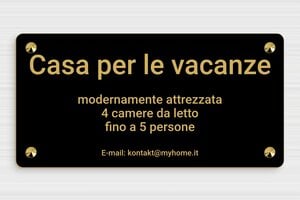 Targhe per locazioni turistiche (CIN 2025) - PVC - undefined - noir-or - screws-caps - it-cartello-casa-vacanze-005-3-1747216029884
