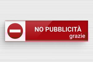 Targhette citofono in plexiglas - Cartello in PVC 'No Pubblicità' - undefined - rouge-blanc - glue - it-cartello-cassetta-postale-plexiglass-005-4-1747276870976