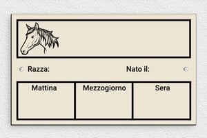 Targhe personalizzate per cavalli - PVC - undefined - ecru-noir - screws - it-cartello-cibo-cavallo-001-3-1747210161657