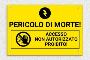 Cartelli pericolo elettrico - Cartello di Pericolo 'Rischio di Morte' - undefined - jaune-noir - screws - it-cartello-elettrico-001-3-1747215771758