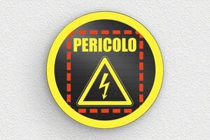 Cartelli pericolo elettrico - Cartello di pericolo rotondo - undefined - carbon-blanc - glue - it-cartello-elettrico-002-2-1747215803994