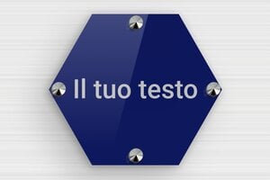 Targhe esagonali - Plexiglass - undefined - bleu-argent - screws-caps - it-cartello-esagonale-002-1-1747275894204
