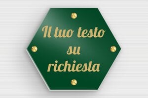 Targhe esagonali - Alluminio - undefined - vert - screws - it-cartello-esagonale-002-4-1747275908026