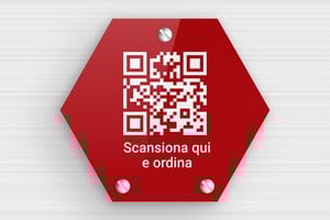 Targhe esagonali - Plexiglass - undefined - rouge-blanc - screws - it-cartello-esagonale-003-1-1747275916095