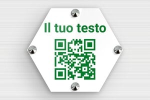 Targhe esagonali - Plexiglass - undefined - blanc-vert - screws-caps - it-cartello-esagonale-003-2-1747275919301