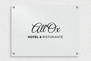 Segnaletica per hotel e alberghi - Alluminio stampato - brosse-noir - screws-spacer - it-cartello-hotel-ristorante-001-1-1747209399884