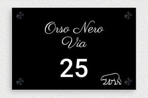 Targa indirizzo personalizzata - PVC - undefined - noir-blanc - screws-caps - it-cartello-indirizzo-casa-012-1-1747212980648