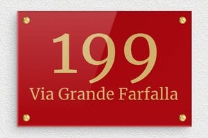 Targa indirizzo personalizzata - Plexiglass - undefined - rouge-or - screws - it-cartello-indirizzo-casa-050-2-1747213033427