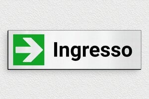 Targhette per porta - Cartello 'Ingresso a destra' - undefined - gris-brosse-noir - glue - it-cartello-ingresso-007-1-1747212320598