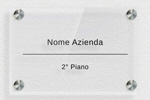 Targhe per porte uffici - Plexiglass trasparente - undefined - transparent - screws-spacer - it-cartello-ingresso-azienda-031-1-1747210659919