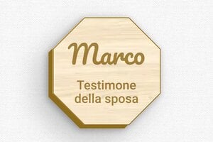 Badge matrimonio  - Etichetta Legno - Spilla - undefined - erable - badge - it-cartello-matrimonio-003-3-1747214832200