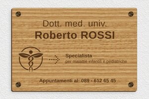 Targhe professionali in legno - Legno - undefined - chene - screws-caps - it-cartello-medico-legno-002-3-1747219252768