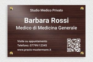 Targhe professionali in legno - PVC - undefined - noyer-blanc - screws-caps - it-cartello-medico-legno-002-5-1747219296583