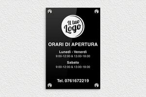 Cartelli orari negozio  - Plexiglass - undefined - noir-blanc - screws-caps - it-cartello-orari-apertura-negozio-003-0-1747209742530