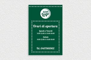Cartelli orari negozio  - PVC - undefined - vert-sapin-blanc - glue - it-cartello-orario-apertura-003-5-1747209572815