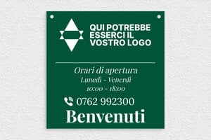Cartelli orari negozio  - PVC - undefined - vert-sapin-blanc - holes-only - it-cartello-orario-apertura-negozio-005-4-1747209752291