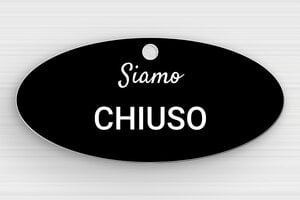 Cartelli orari negozio  - Cartello Ovale 'Chiuso' - undefined - noir-blanc - holes-only - it-cartello-ovale-chiuso-003-3-1747209875627