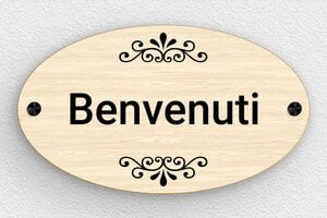 Targhette per porta - Cartello di benvenuto ovale - undefined - erable - screws-caps - it-cartello-porta-004-2-1747213956026