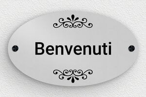 Targhe in alluminio - Cartello di benvenuto ovale - undefined - anodise - screws-caps - it-cartello-porta-alluminio-003-4-1747277678766