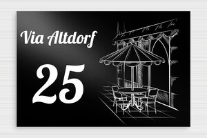 Targhette per porta in alluminio - Alluminio inciso - undefined - noir-blanc - glue - it-cartello-porta-alu-004-2-1747277696698
