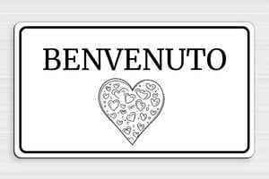 Cartelloni di benvenuto  - Cartello in PVC 'Benvenuto' - undefined - blanc-noir - glue - it-cartello-porta-benvenuto-006-1-1747214067531