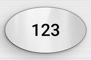Targhette per porta - PVC inciso - undefined - gris-brillant-noir - glue - it-cartello-porta-casa-001-3