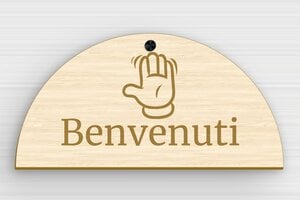 Targhette per porta in legno - Cartello per porta in PVC 'Benvenuti' - undefined - erable - screws-caps - it-cartello-porta-casa-legno-002-3-1747277776442
