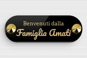 Targhe con nome casa - Plexiglass - undefined - noir-or - screws-caps - it-cartello-porta-casa-plexiglass-008-3-1747279835927