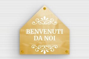 Targhette per porta in ottone - Cartello in legno 'Benvenuti da noi' per la porta - undefined - poli - screws-spacer - it-cartello-porta-ottone-003-1-1747277878049
