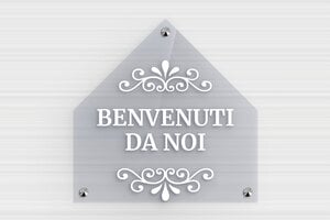 Targhette per porta in plexiglas trasparente - Targhetta in legno 'Benvenuti da noi' per la porta - undefined - bleu - screws-caps - it-cartello-porta-plexi-trans-003-1-1747278252053