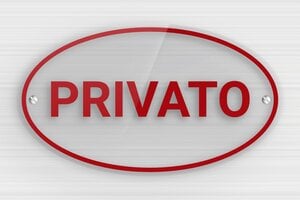 Targhette per porta in plexiglas trasparente - Cartello Ovale 'Proprietà Privata' - undefined - transparent - screws - it-cartello-porta-plexi-trans-003-4-1747278287879