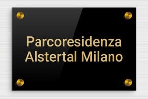 Targhette per porta in plexiglas - Plexiglass - undefined - noir-or - screws-caps - it-cartello-porta-plexiglass-002-3-1747277939032