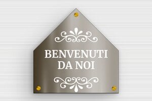 Targhette per porta in pvc - Cartello in legno 'Benvenuti da noi' per la porta - undefined - bronze-noir - screws-spacer - it-cartello-porta-pvc-003-1-1747278092122