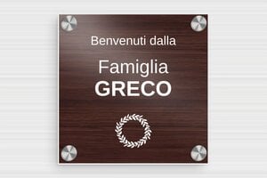 Targhe con nome casa - PVC - undefined - noyer-blanc - screws-caps - it-cartello-porta-pvc-012-3-1747280624034