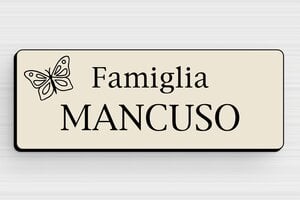 Targhe con nome casa - PVC - undefined - ecru-noir - glue - it-cartello-porta-pvc-013-3-1747280627290