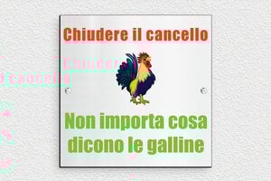 Targhette per cancello - Cartello 'Attenzione, cane mordace' - undefined - gris-brosse-noir - screws - it-cartello-porta-quadrato-5-1747213359493