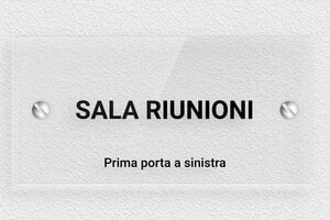 Targhe per porte uffici - Cartello per porta della sala riunioni - undefined - transparent - screws - it-cartello-porta-sala-riunioni-003-1-1747212330687