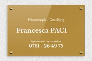 Targhe professionali per psicologi - Plexiglass - undefined - or-fonce-blanc - screws-caps - it-cartello-pratica-psicologica-002-1-1747217182375